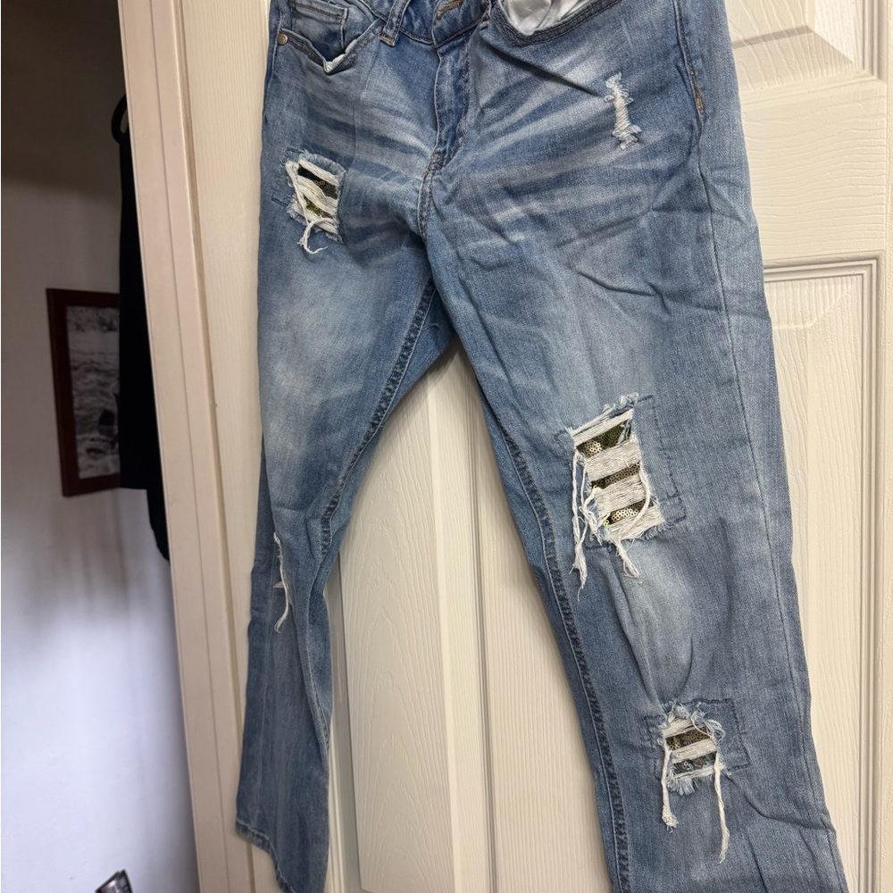 Distressed Light Blue Jeans